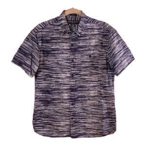 Random Access Short Sleeve Slim Fit Button-down Spacedye Shirt Casual Men's M